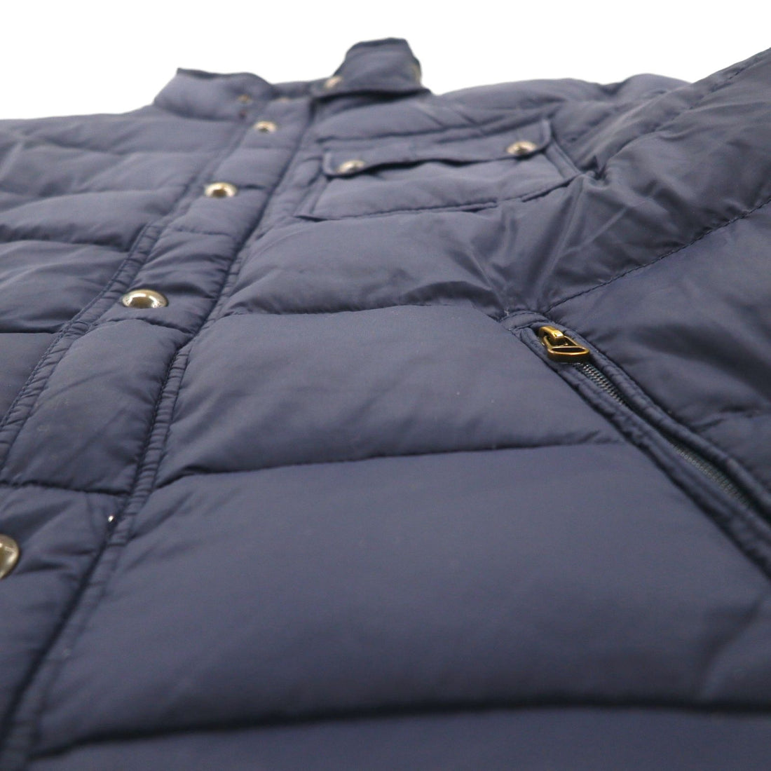 Polo Ralph Lauren ダウンジャケット XL ネイビー チンストラップ 胸ポケット スタンドカラー