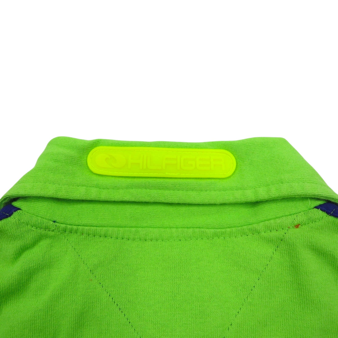 TOMMY HILFIGER 00s Half-Zip Polo Shirt, Medium, Green, Navy, Cotton