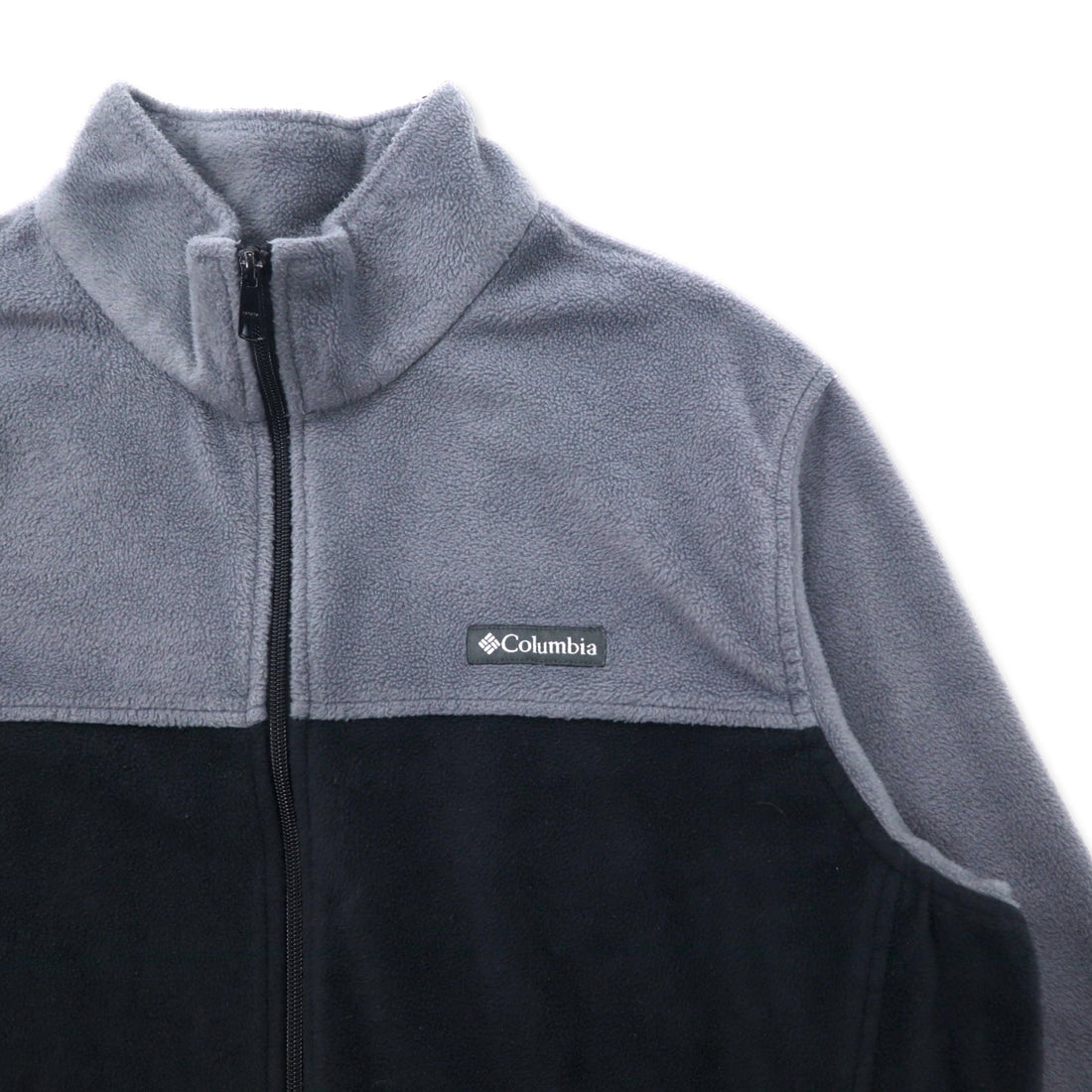 Columbia Bicolor Full Zip Fleece Jacket 2X Gray Black Polyester XS1247
