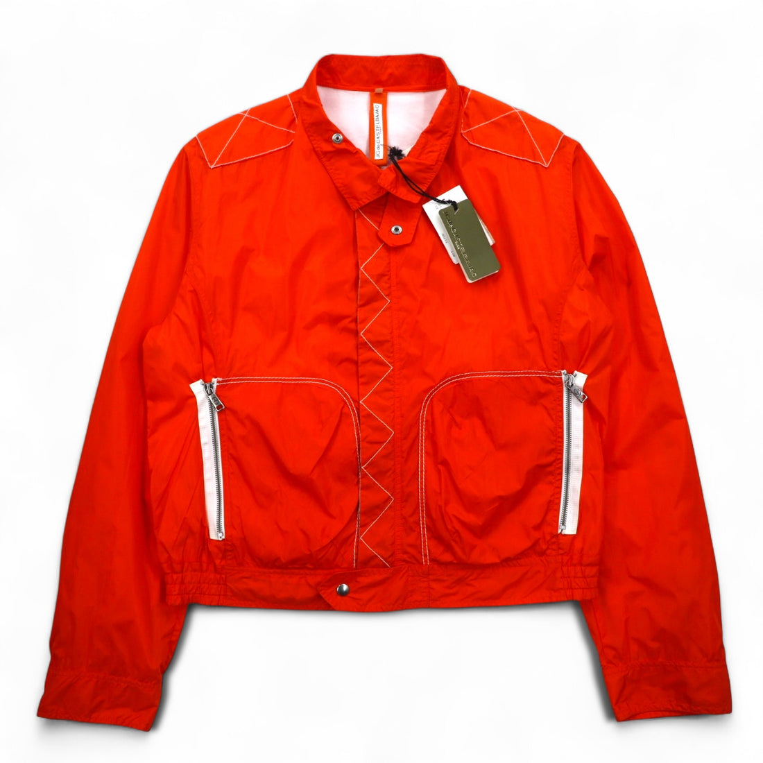 JC de CASTELBAJAC x Warner Bros Made in Italy 90s Short Nylon Riders Jacket L Orange LOONEY TUNES Bugs Bunny Unused
