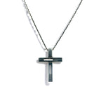 GUCCI Made in Italy Cutout G Cross Necklace Pendant Silver SV925