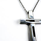 GUCCI Made in Italy Cutout G Cross Necklace Pendant Silver SV925