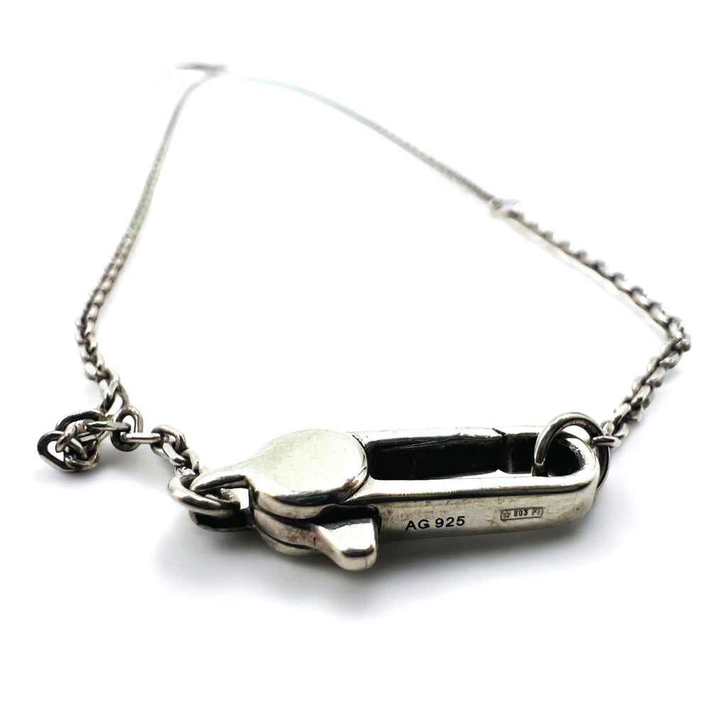 GUCCI Made in Italy Cutout G Cross Necklace Pendant Silver SV925