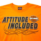 HARLEY DAVIDSON Fire Pattern Long Sleeve T-Shirt Long T-XL Orange Cotton ATTITUDE INCLUDED Big Size