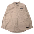 日本然リトテ-古着オンライン-HARLEY DAVIDSON バックロゴ刺繍 コットンツイル シャツ 2XL ベージュ ビッグサイズ-HARLEY DAVIDSON Back Logo Embroidery Cotton Twill Shirt 2XL Beige Big Size