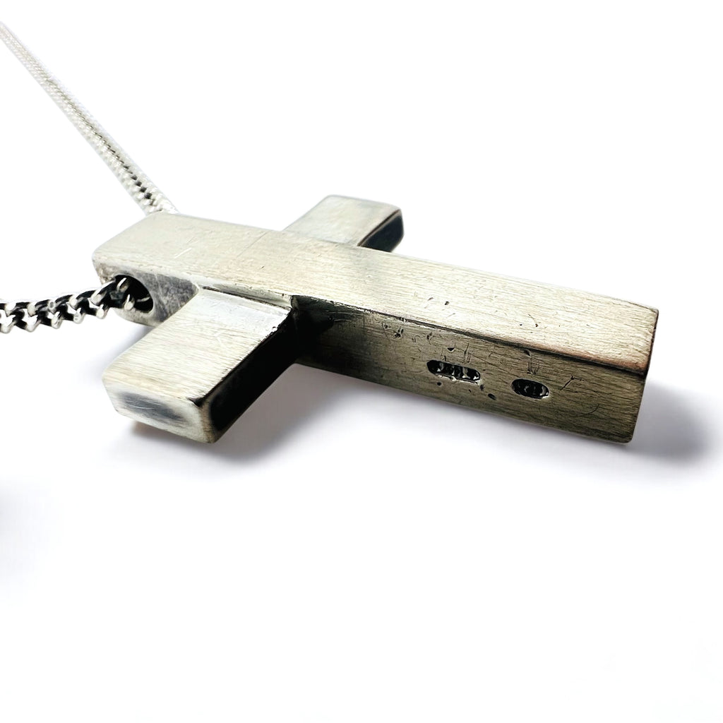 GUCCI Made in Italy Fancy Cross Necklace Choker Pendant Silver SV925 Cross