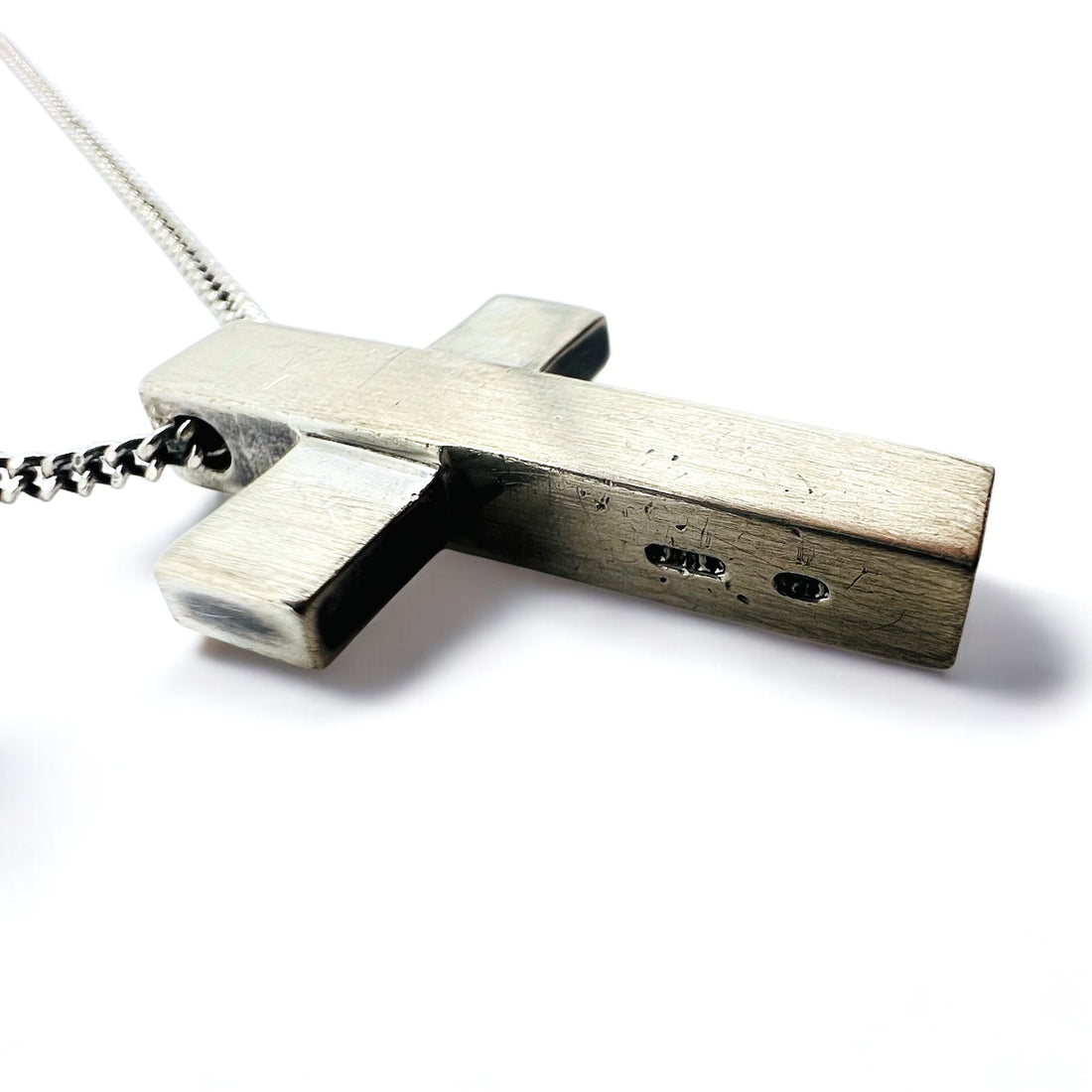 GUCCI Made in Italy Fancy Cross Necklace Choker Pendant Silver SV925 Cross