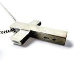 GUCCI Made in Italy Fancy Cross Necklace Choker Pendant Silver SV925 Cross