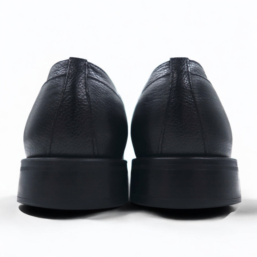 Salvatore Ferragamo Italian made plain toe dress shoes 26cm black grained leather 0478 B17