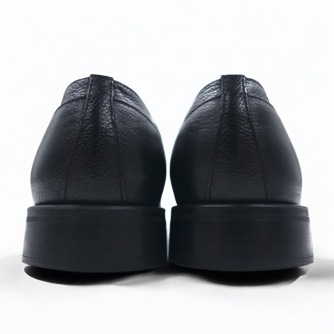 Salvatore Ferragamo Italian made plain toe dress shoes 26cm black grained leather 0478 B17