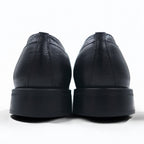 Salvatore Ferragamo Italian made plain toe dress shoes 26cm black grained leather 0478 B17