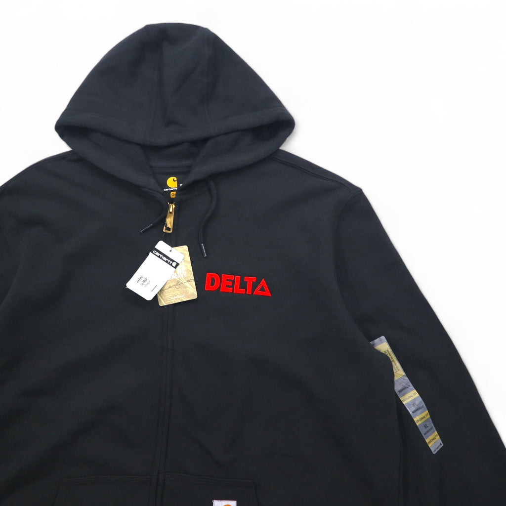 Carhartt full zip hoodie XL black fleece lining DELTA embroidery MIDWEIGHT HOODED ZIPFRONT SWEAT K122 Made in Mexico Unused item