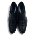 Salvatore Ferragamo Italian made plain toe dress shoes 26cm black grained leather 0478 B17