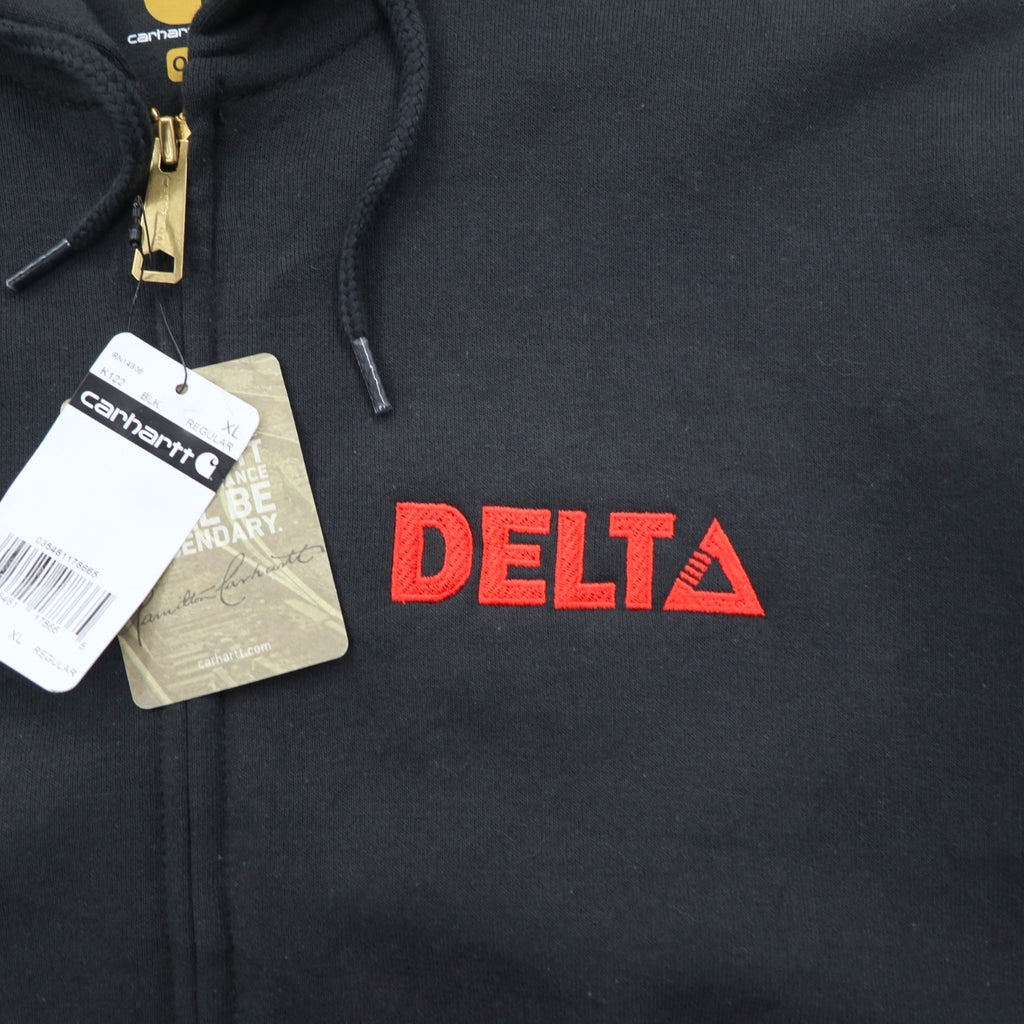 Carhartt full zip hoodie XL black fleece lining DELTA embroidery MIDWEIGHT HOODED ZIPFRONT SWEAT K122 Made in Mexico Unused item
