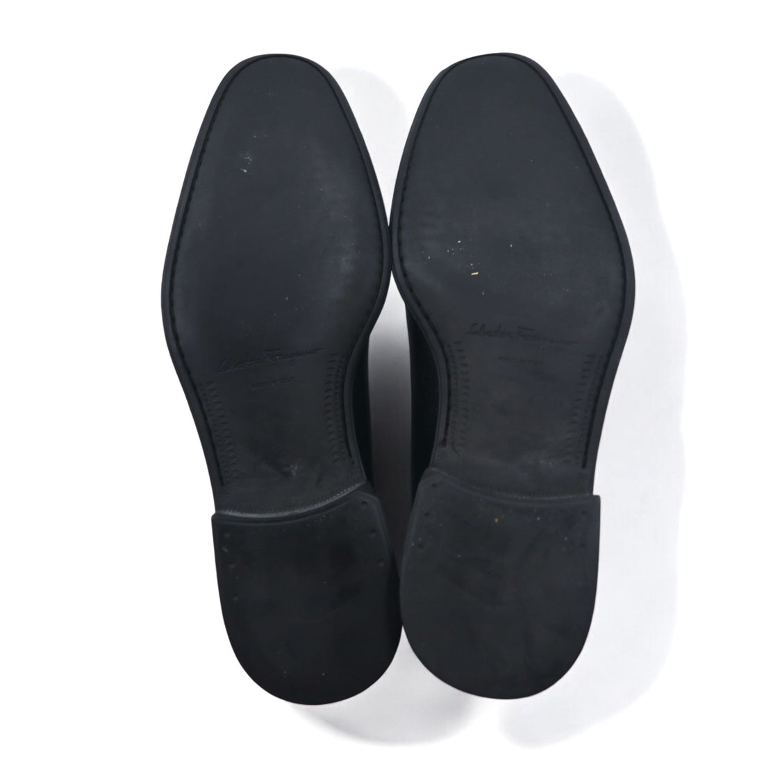 Salvatore Ferragamo Italian made plain toe dress shoes 26cm black grained leather 0478 B17