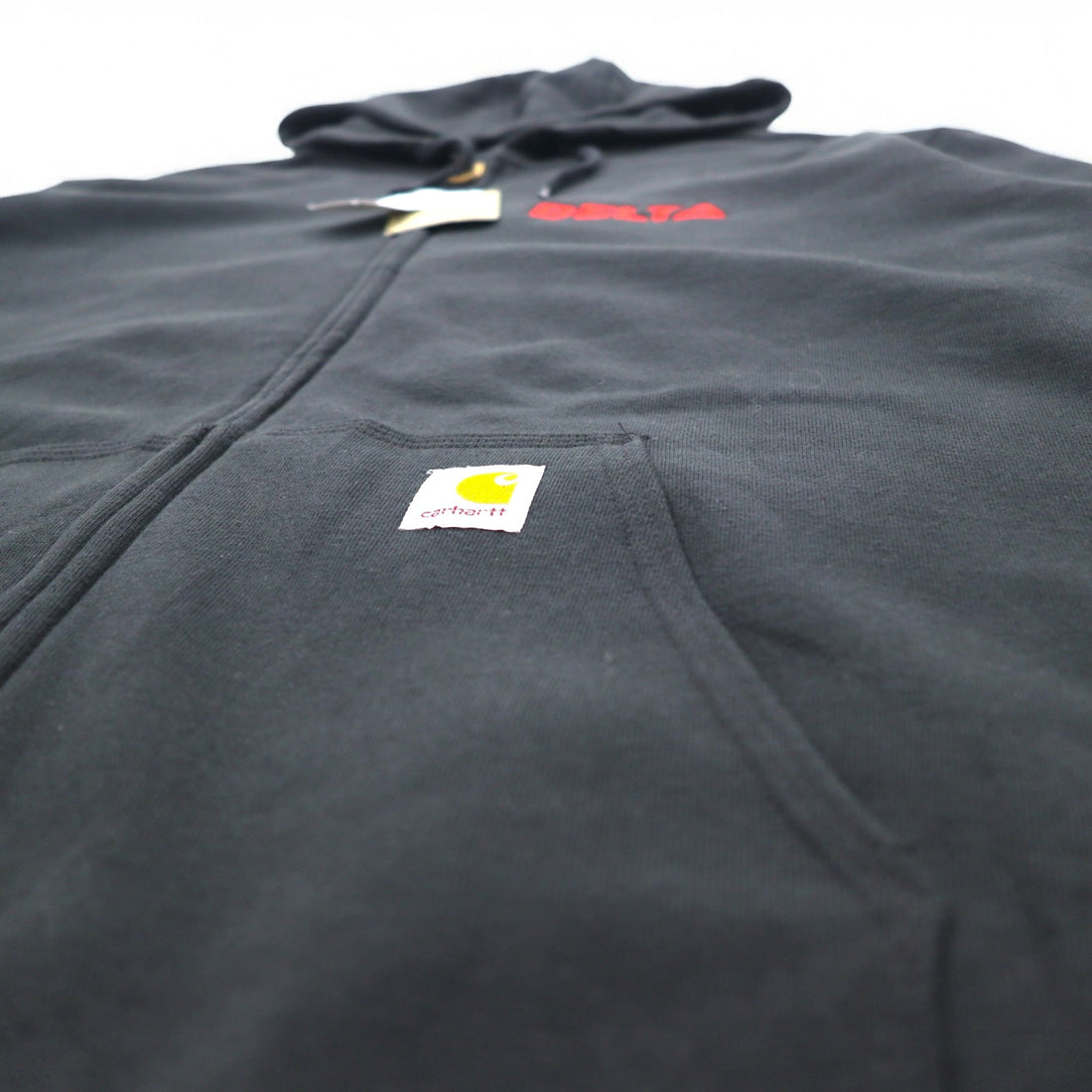 Carhartt full zip hoodie XL black fleece lining DELTA embroidery MIDWEIGHT HOODED ZIPFRONT SWEAT K122 Made in Mexico Unused item