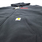 Carhartt full zip hoodie XL black fleece lining DELTA embroidery MIDWEIGHT HOODED ZIPFRONT SWEAT K122 Made in Mexico Unused item