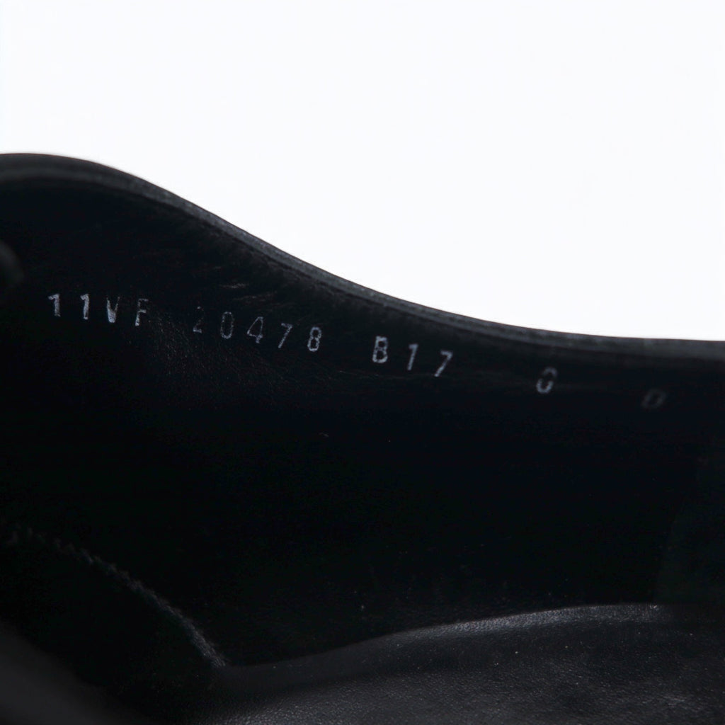 Salvatore Ferragamo Italian made plain toe dress shoes 26cm black grained leather 0478 B17