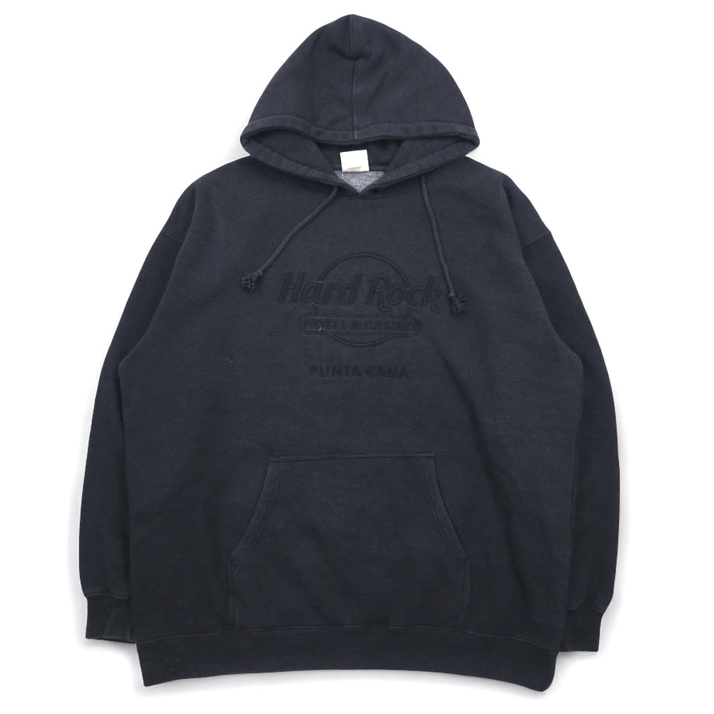 Hard Rock HOTEL 90s Logo Embroidered Pullover Hoodie XXL Grey PUNTA CANA