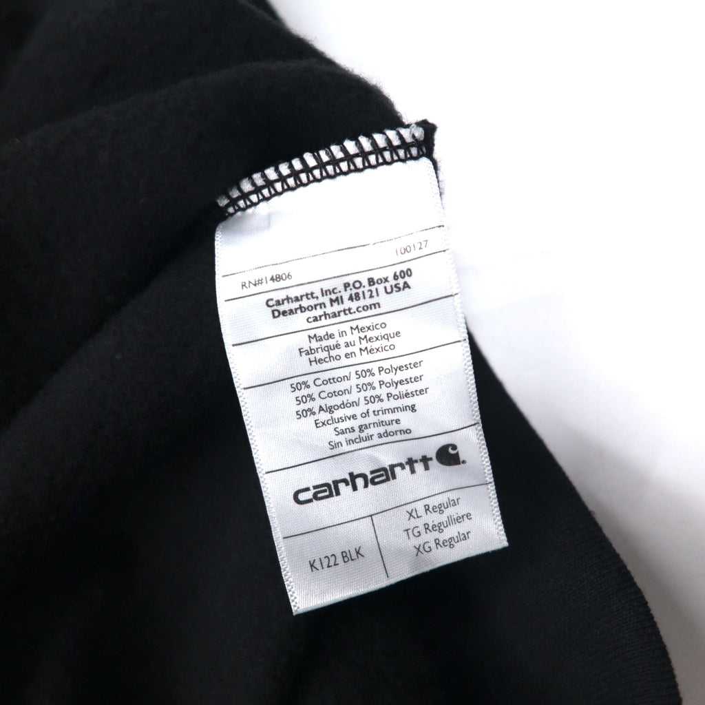 Carhartt full zip hoodie XL black fleece lining DELTA embroidery MIDWEIGHT HOODED ZIPFRONT SWEAT K122 Made in Mexico Unused item