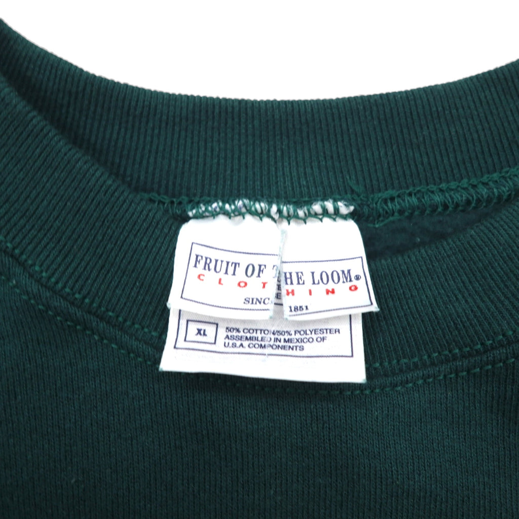 FRUIT OF THE LOOM ブランク スウェットシャツ XL グリーン 無地 コットン 裏起毛