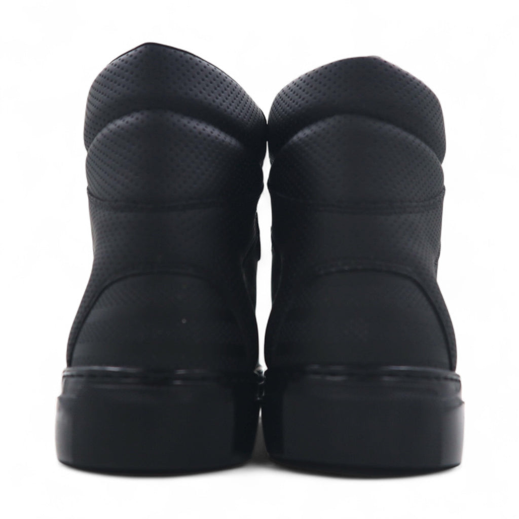 BALENCIAGA Monochrome High Sneakers 27cm Black Perforated Leather Perforated High 373406 Made in Spain Unused