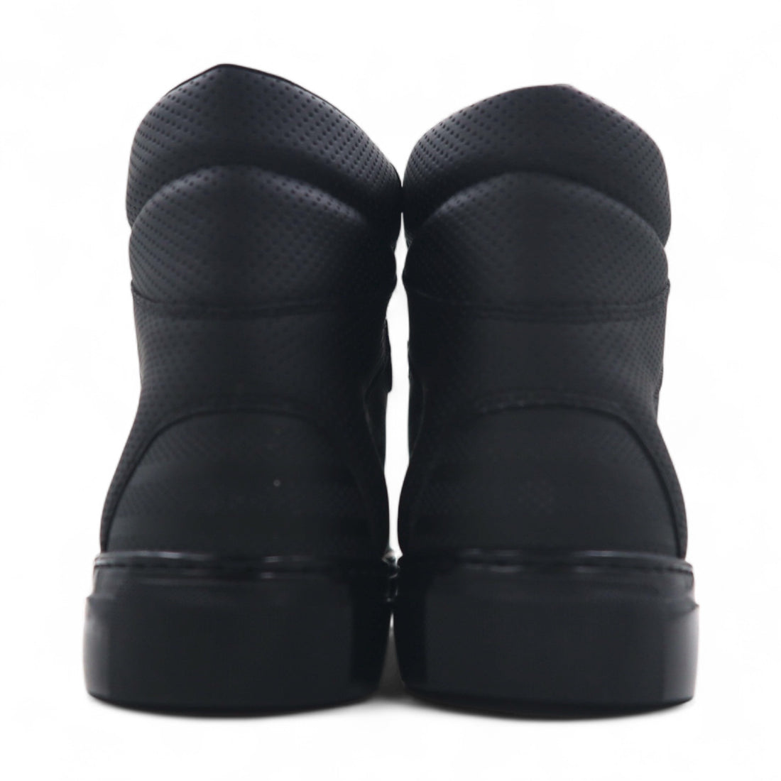 BALENCIAGA Monochrome High Sneakers 27cm Black Perforated Leather Perforated High 373406 Made in Spain Unused