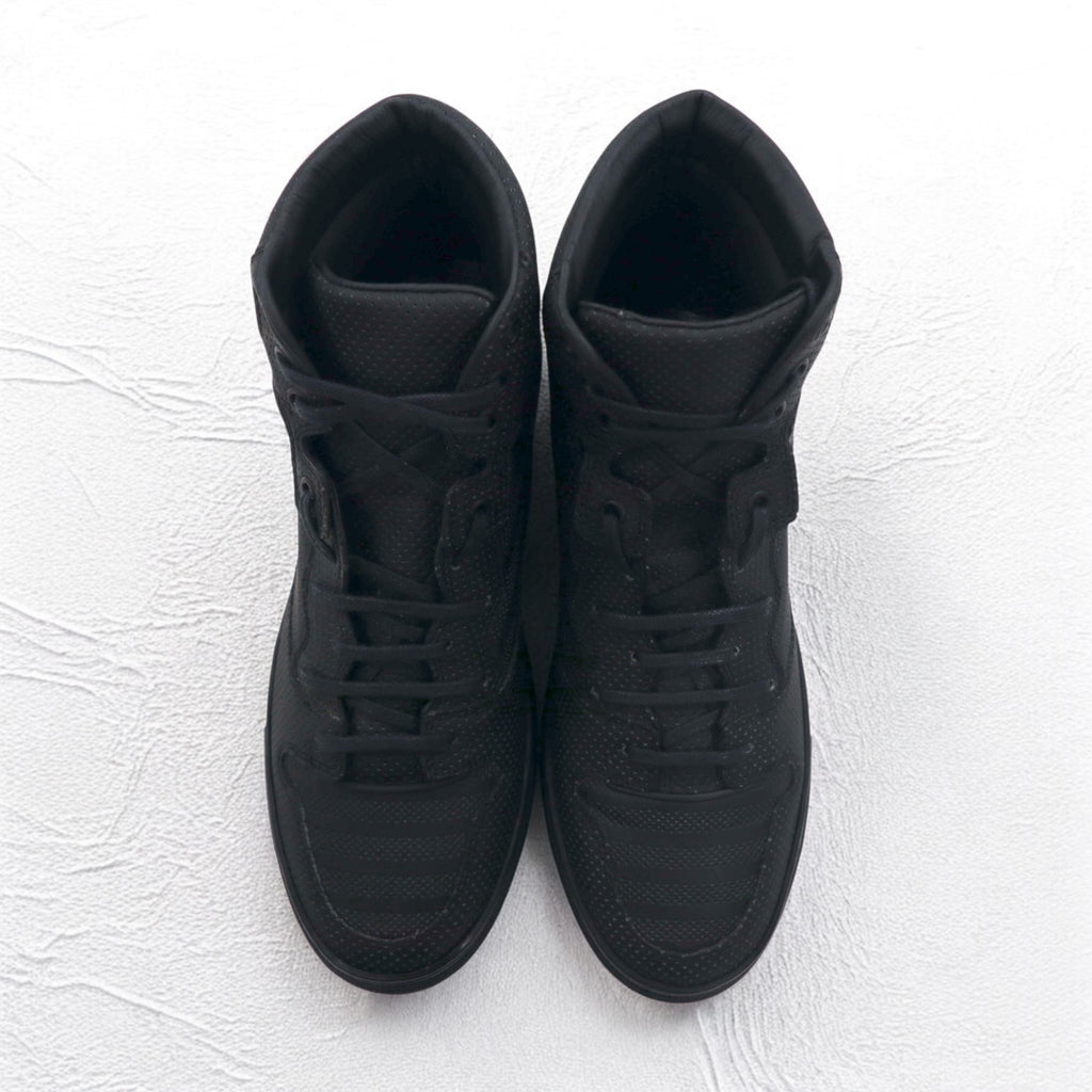 BALENCIAGA Monochrome High Sneakers 27cm Black Perforated Leather Perforated High 373406 Made in Spain Unused