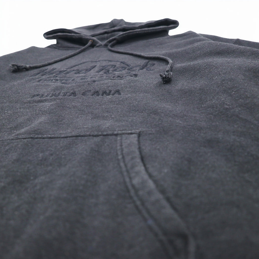Hard Rock HOTEL 90s Logo Embroidered Pullover Hoodie XXL Grey PUNTA CANA