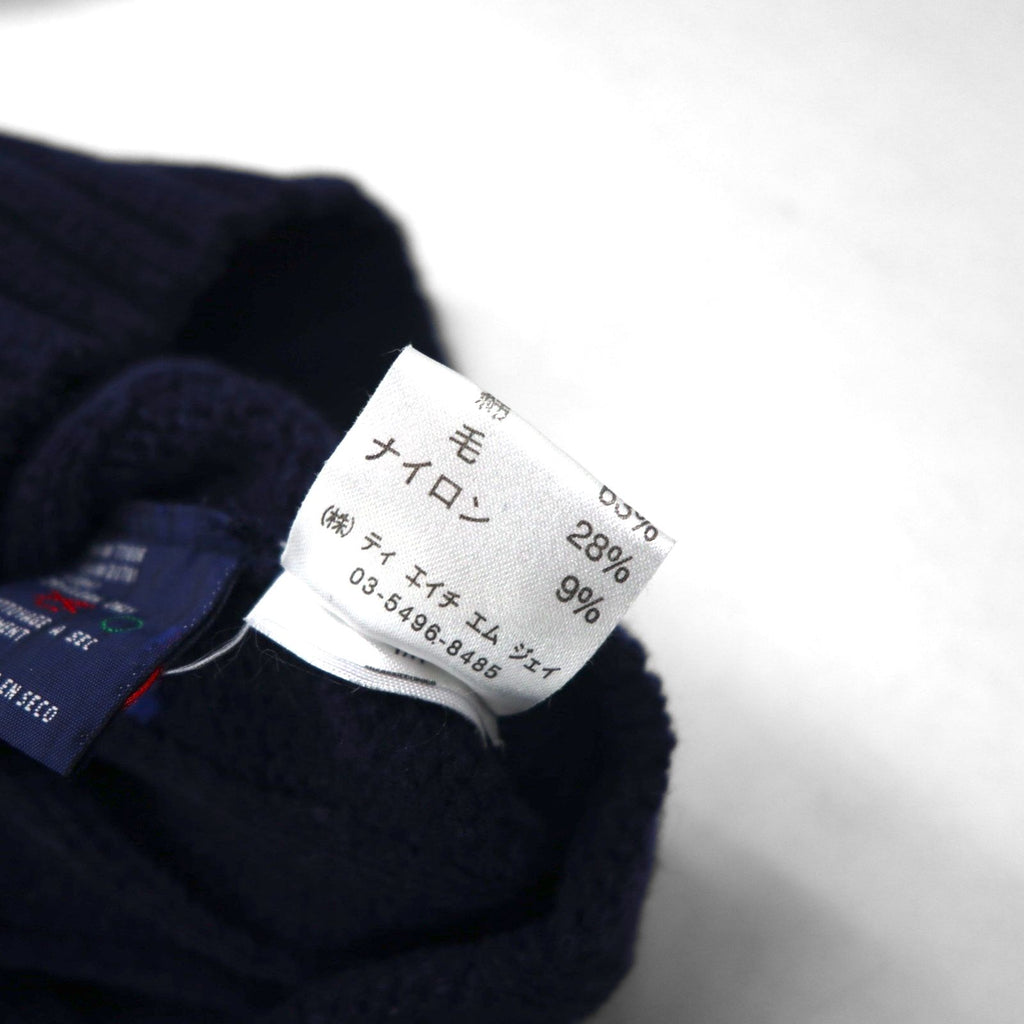 TOMMY HILFIGER Rib Knit Crew Neck Sweater, Size L, Navy, Cotton