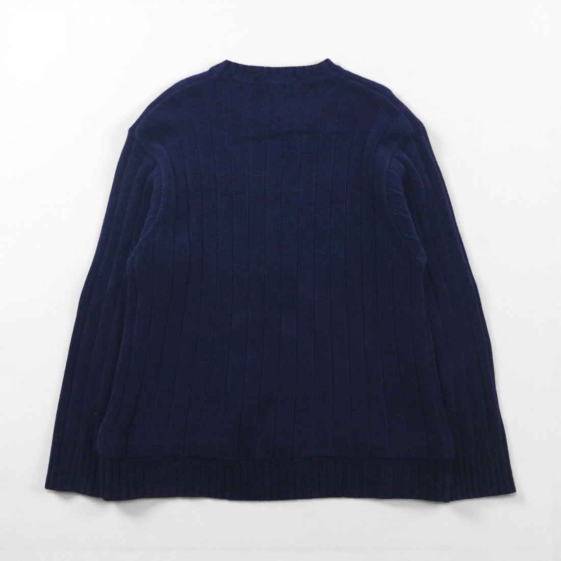 TOMMY HILFIGER Rib Knit Crew Neck Sweater, Size L, Navy, Cotton