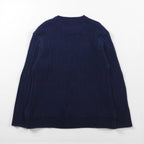 TOMMY HILFIGER Rib Knit Crew Neck Sweater, Size L, Navy, Cotton