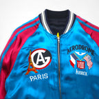 AVIREX Reversible Satin Sukajan Souvenir Jacket, Size L, Black/Blue, Rayon with Embroidery, 6112012