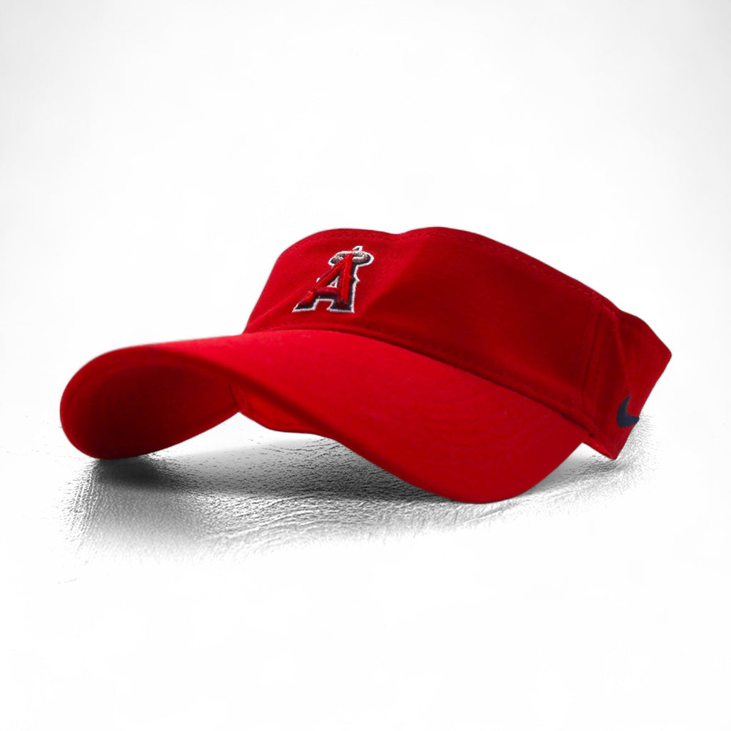 NIKE Dri-Fit Sun Visor Cap FREE Red MLB Los Angeles Angels Swoosh