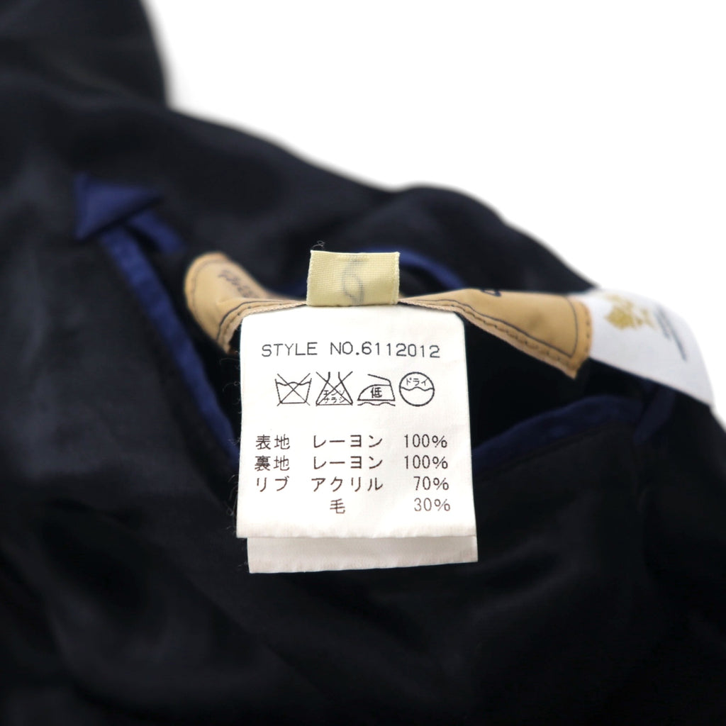 AVIREX Reversible Satin Sukajan Souvenir Jacket, Size L, Black/Blue, Rayon with Embroidery, 6112012