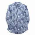 EMPORIO ARMANI All-over Print Dress Shirt, S, Navy, Cotton, Made in Tunisia