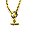 CELINE Made in Italy Circle Logo Toggle Necklace Choker Gold