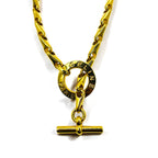 CELINE Made in Italy Circle Logo Toggle Necklace Choker Gold