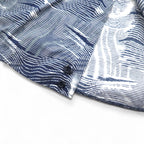 EMPORIO ARMANI All-over Print Dress Shirt, S, Navy, Cotton, Made in Tunisia