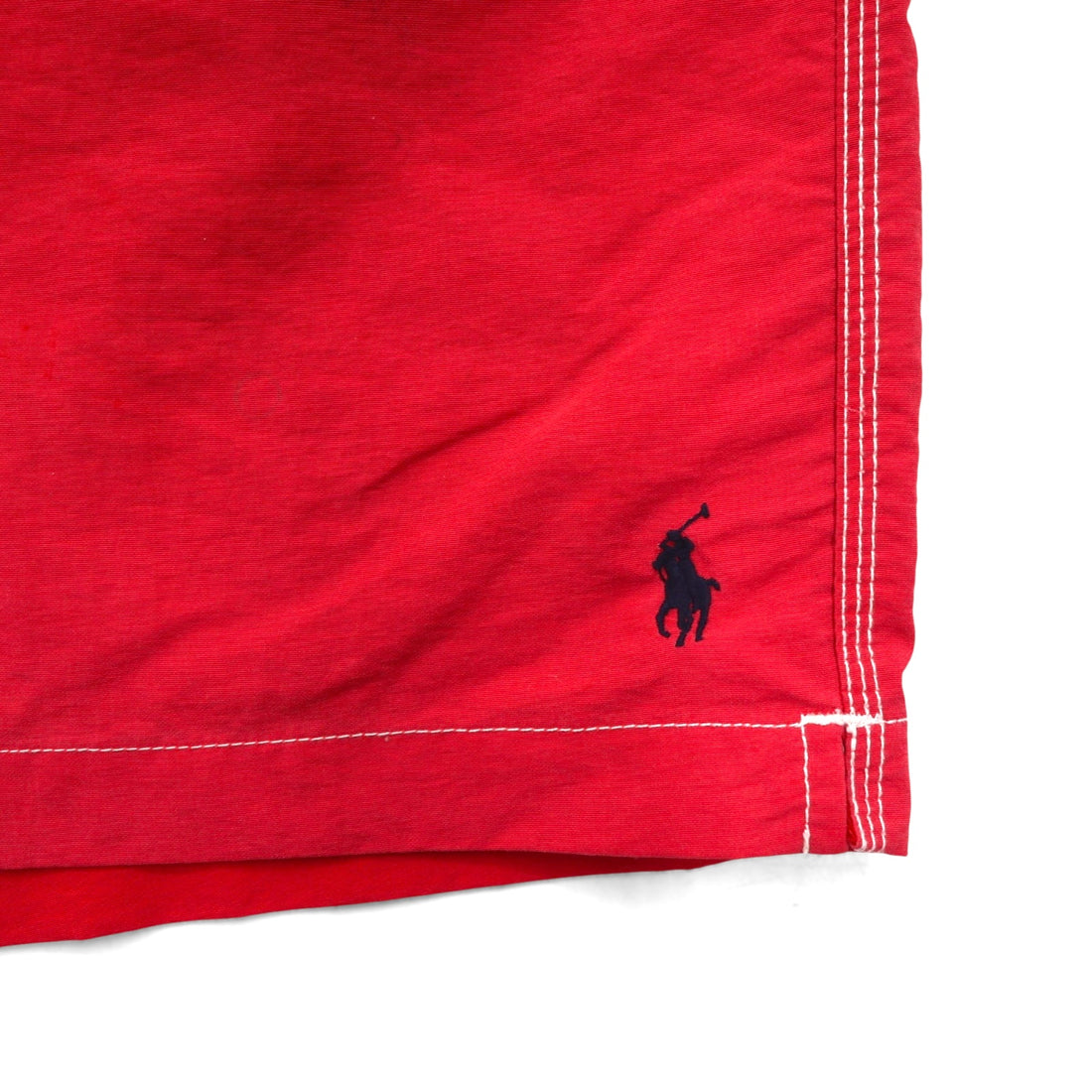 Polo by Ralph Lauren 90s Board Shorts, Swim Shorts, XL, Red, Nylon, Amphibious