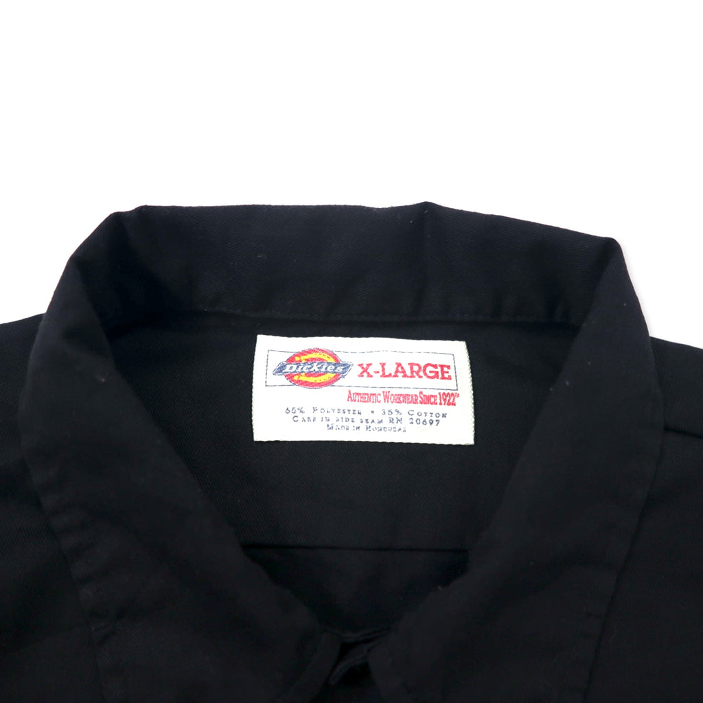 Dickies Short Sleeve Work Shirt XL Black Polyester Cotton Big Size