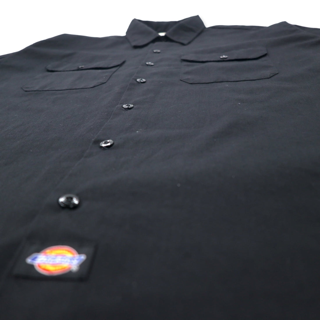 Dickies Short Sleeve Work Shirt XL Black Polyester Cotton Big Size