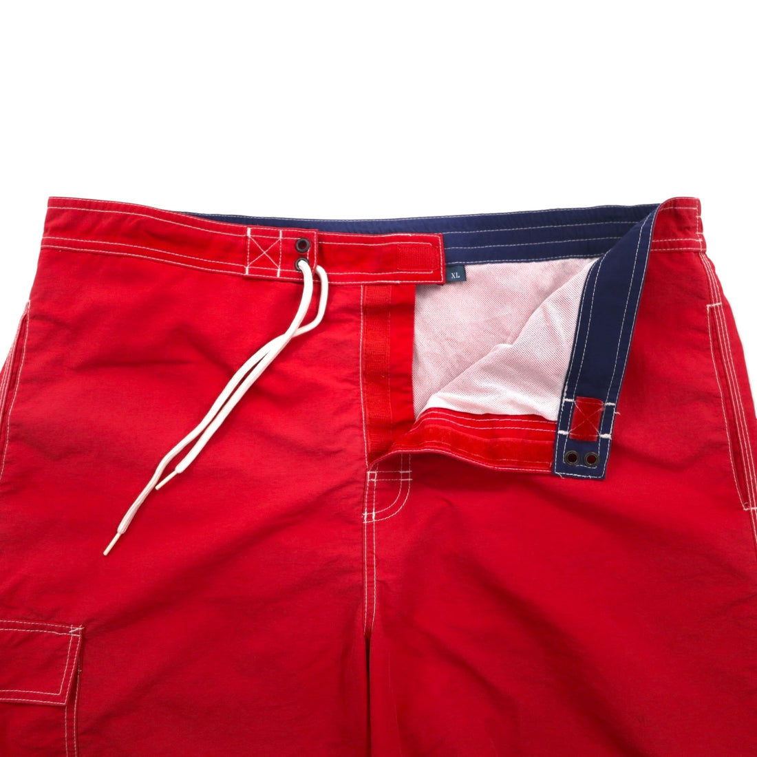 Polo by Ralph Lauren 90s Board Shorts, Swim Shorts, XL, Red, Nylon, Amphibious