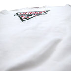 GUESS ORIGINALS Triangle Logo Embroidered Sweatshirt M White Cotton