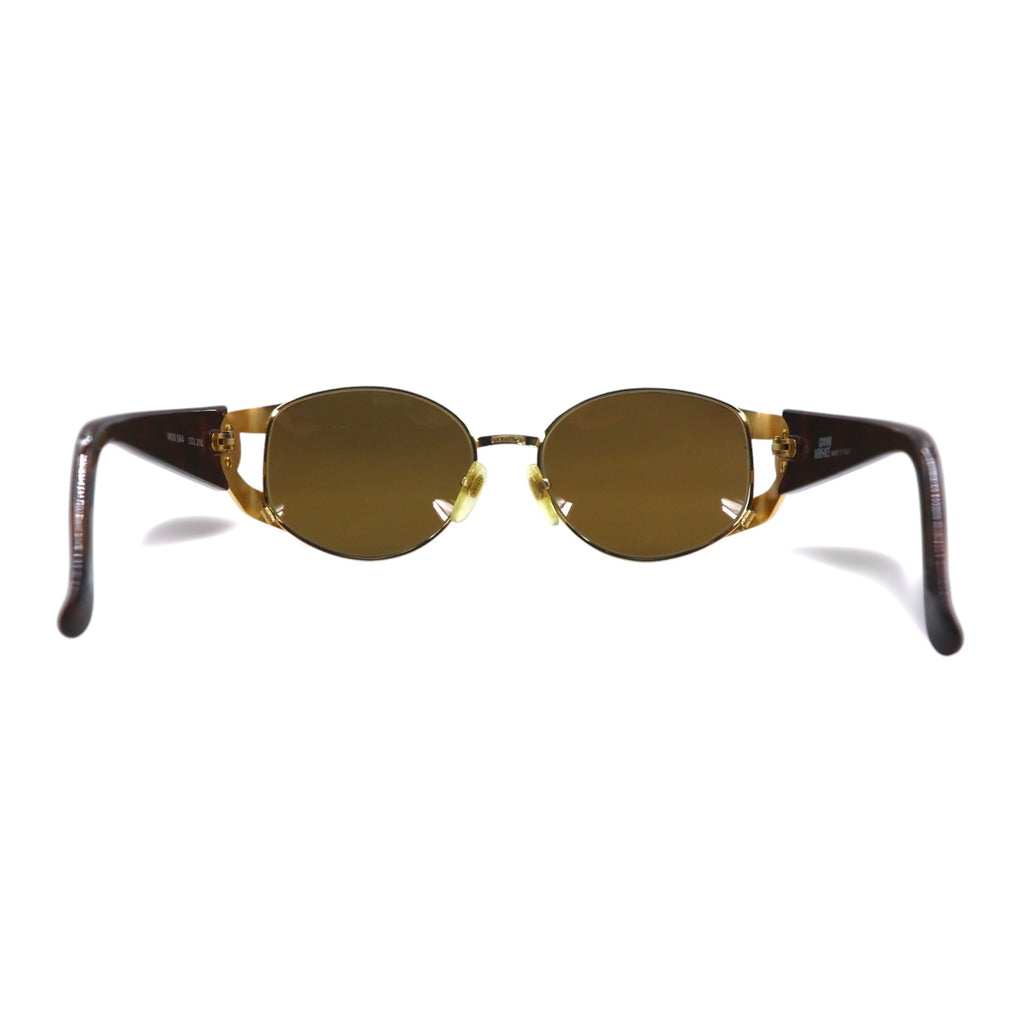 GIANNI VERSACE Vintage Made in Italy Medusa Sunglasses Gold Tortoiseshell S64 31L