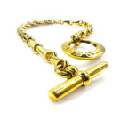 CELINE Made in Italy Circle Logo Toggle Necklace Choker Gold