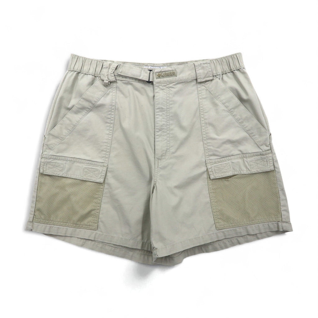 Columbia PFG Bush Shorts, Large, Beige, Cotton, Pocket, FM8100