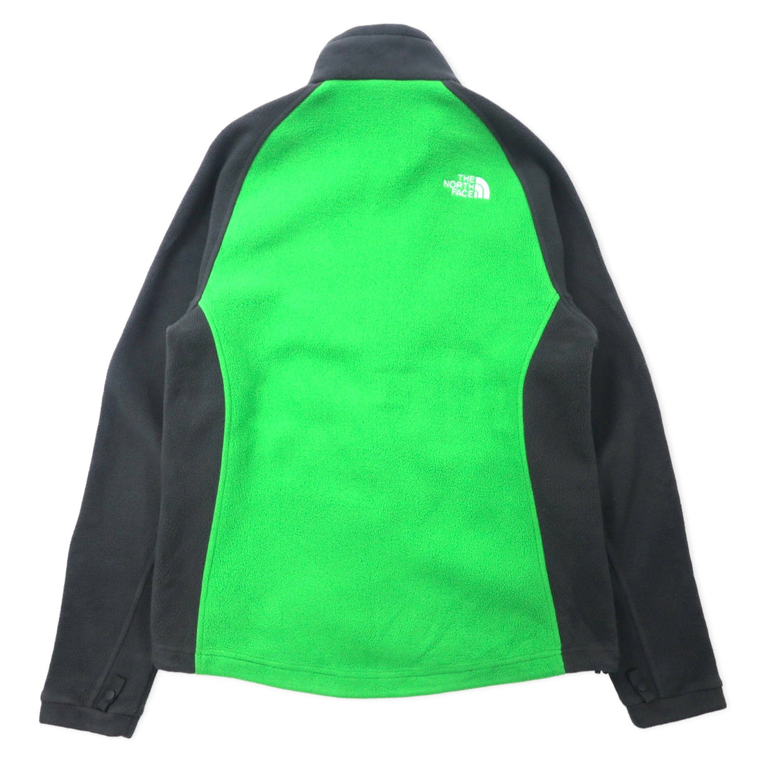 THE NORTH FACE Full Zip Fleece Jacket S Green Gray Polyester One Point Logo Embroidery