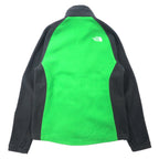 THE NORTH FACE Full Zip Fleece Jacket S Green Gray Polyester One Point Logo Embroidery