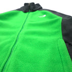 THE NORTH FACE Full Zip Fleece Jacket S Green Gray Polyester One Point Logo Embroidery